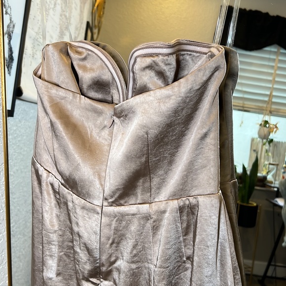 House Of CB 'Sigourney' Mink Satin Draped Front Maxi Dress NWOT - Picture 14 of 15